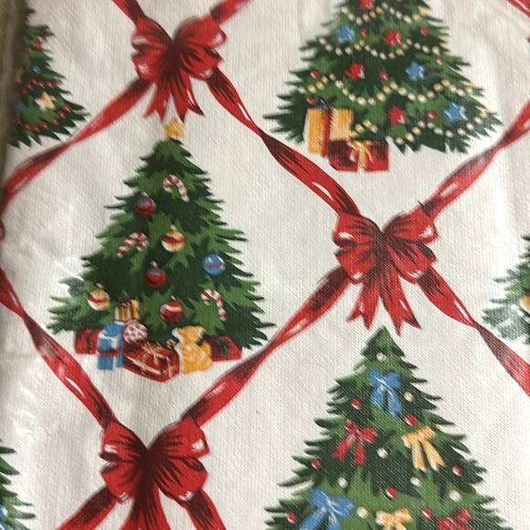 Christmas tree and Ribbons vinyl tablecloth-OVAL - Picture 2 of 3